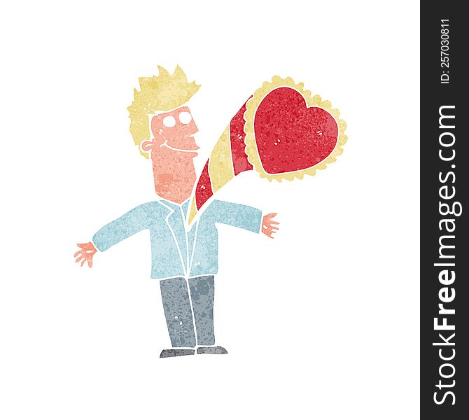 Cartoon Man With Love Heart