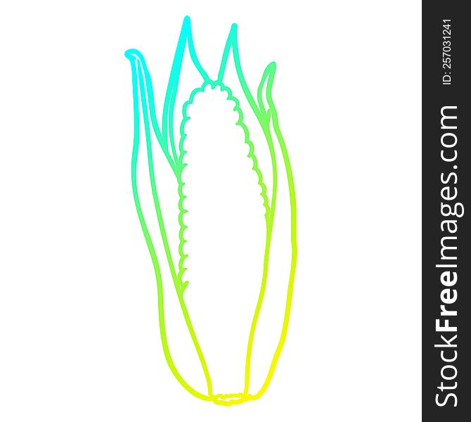 cold gradient line drawing of a organic corn
