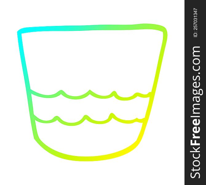 Cold Gradient Line Drawing Cartoon Pot