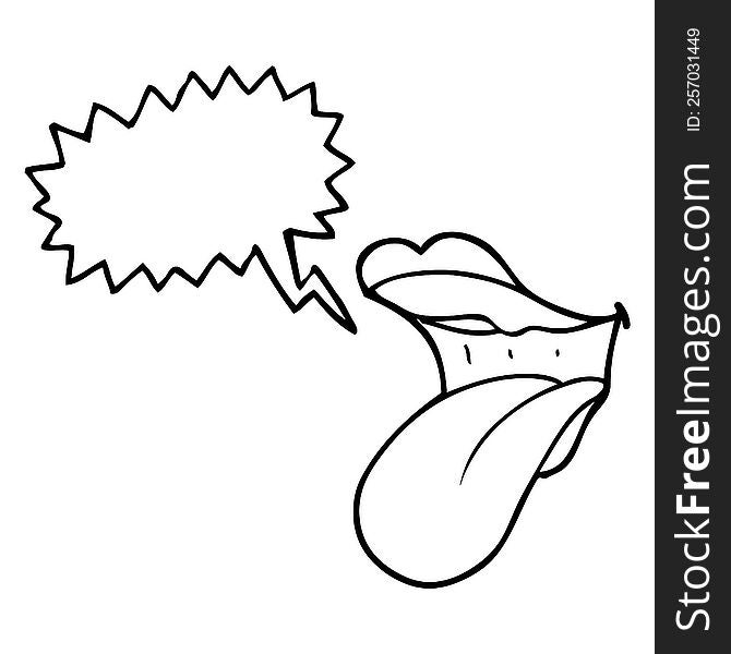 Speech Bubble Cartoon Mouth Sticking Out Tongue