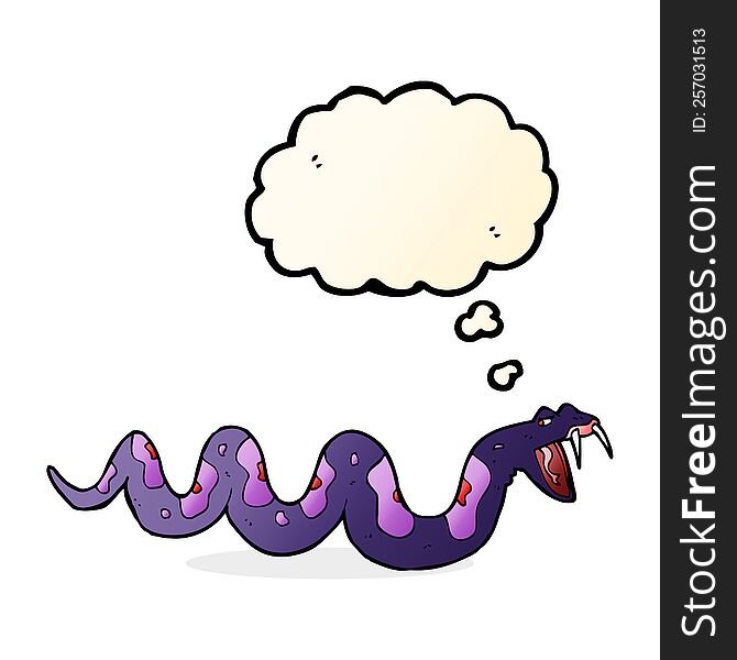 cartoon poisonous snake with thought bubble