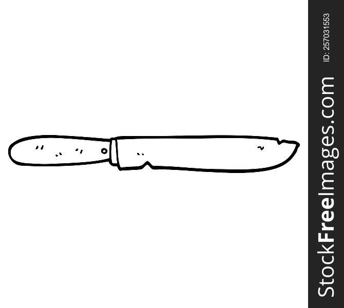 line drawing cartoon bread knife