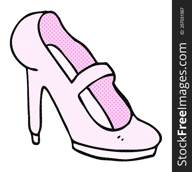 freehand drawn cartoon high heeled shoe