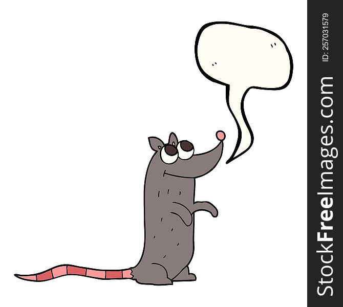 Speech Bubble Cartoon Rat