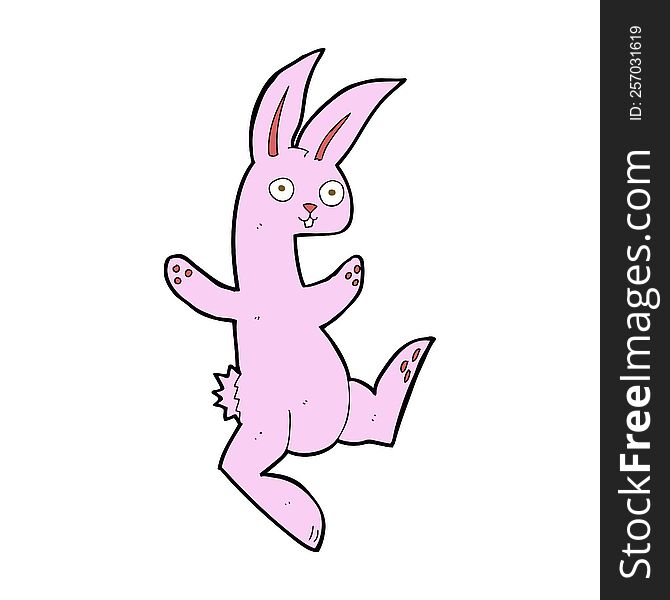 Funny Cartoon Pink Rabbit