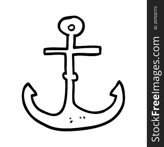 line drawing cartoon ship anchor