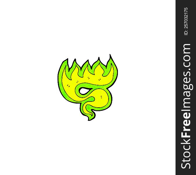 Green Fire Cartoon Character