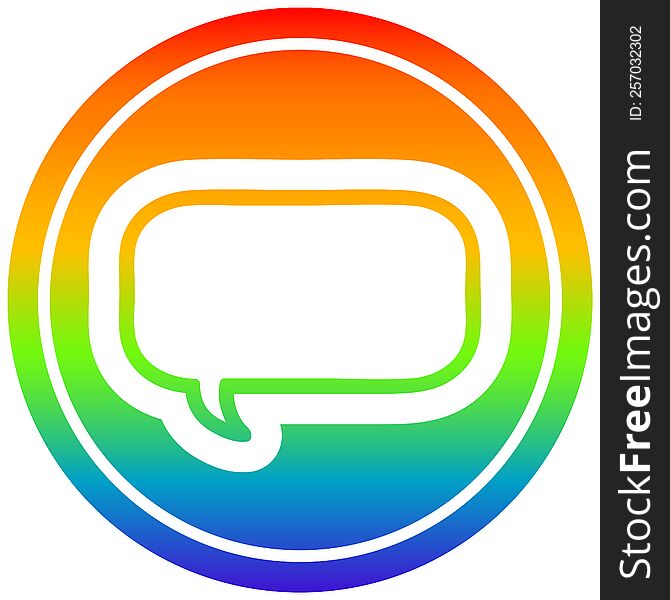 Speech Bubble Circular In Rainbow Spectrum