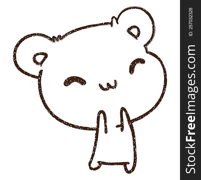Bear Cub Charcoal Drawing