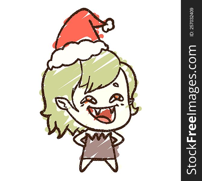 Christmas Vampire Chalk Drawing