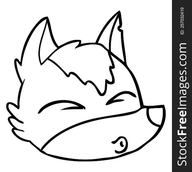 cartoon wolf face whistling. cartoon wolf face whistling
