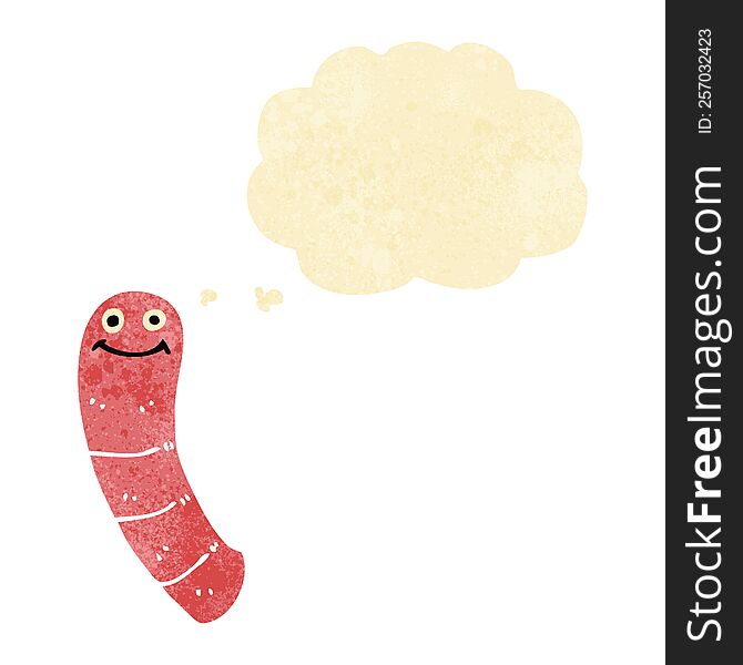 cartoon worm with thought bubble