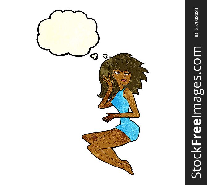 Cartoon Sexy Woman With Thought Bubble