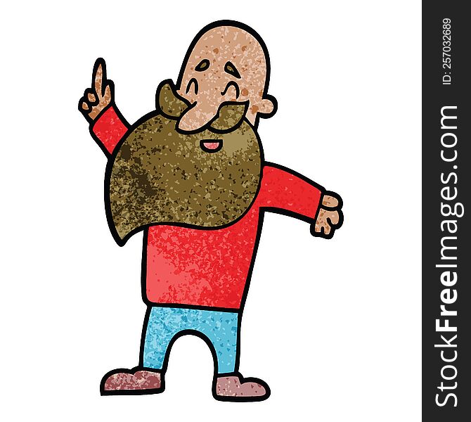 Cartoon Doodle Man With Beard