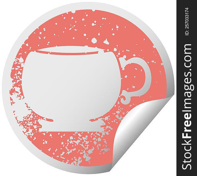 Quirky Distressed Circular Peeling Sticker Symbol Mug