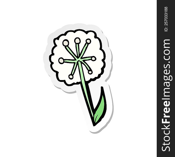 sticker of a cartoon dandelion