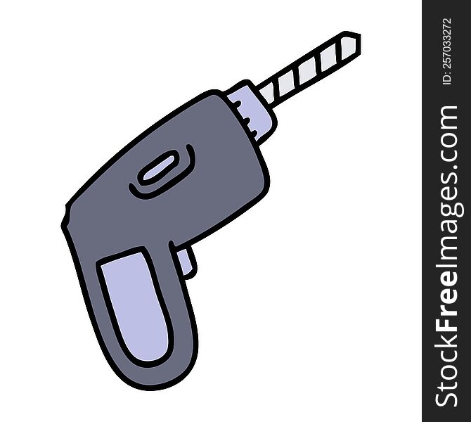 cartoon of a hand held electric drill. cartoon of a hand held electric drill