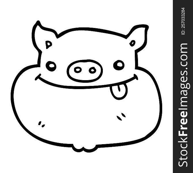 cartoon happy pig face