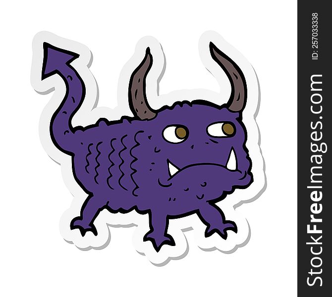 sticker of a cartoon little demon