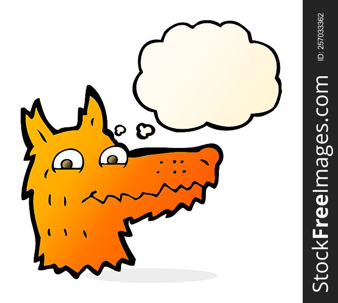 Cartoon Fox Head With Thought Bubble
