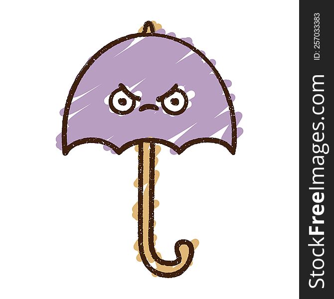 Angry Umbrella Chalk Drawing