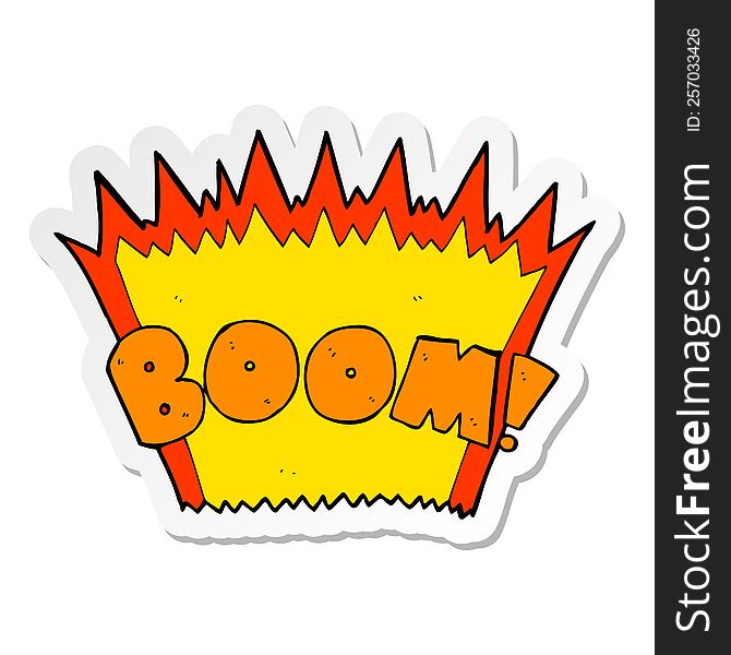 Sticker Of A Cartoon Comic Book Explosion
