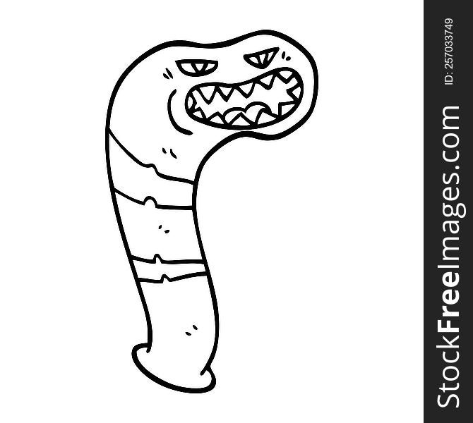 Line Drawing Cartoon Monster Leech