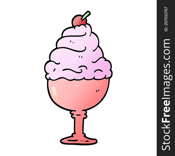 Vector Gradient Illustration Cartoon Ice Cream