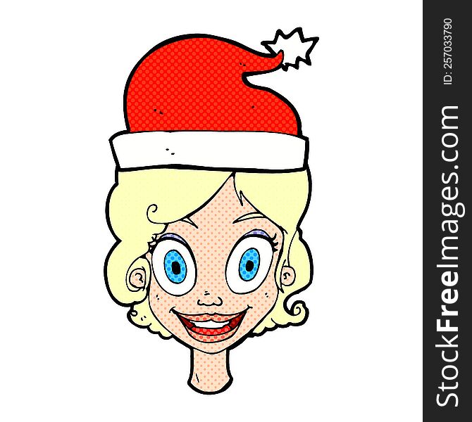 Cartoon Woman Ready For Christmas