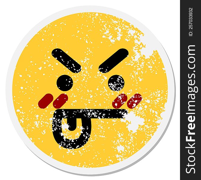 Frustrated Face Circular Sticker