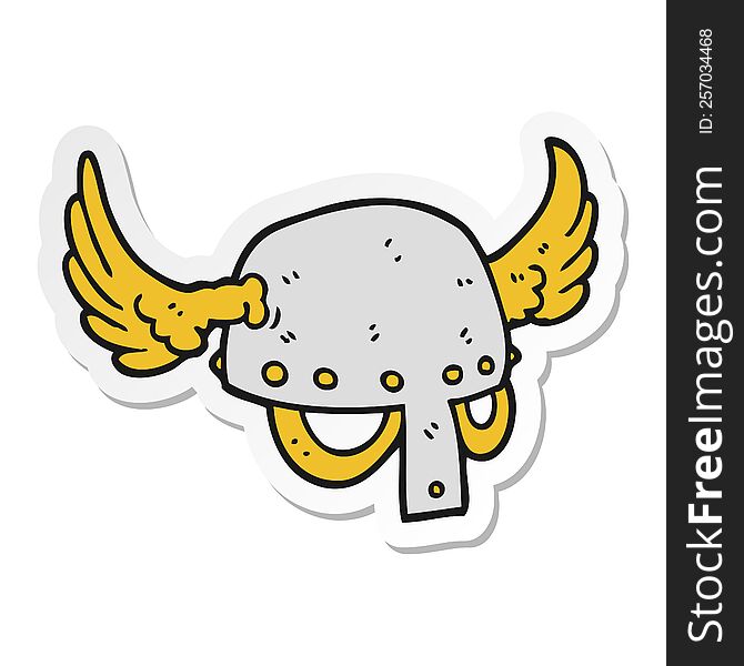 sticker of a cartoon winged helmet