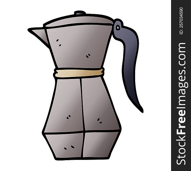 cartoon doodle stove top espresso maker