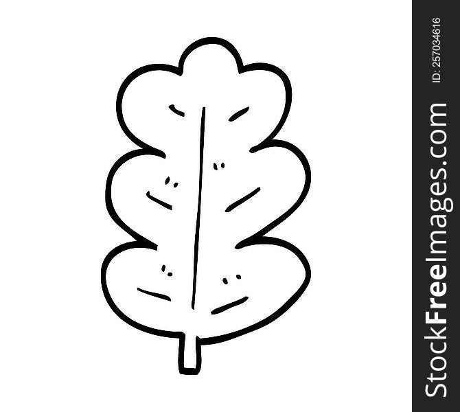 Line Drawing Cartoon Oak Leaf