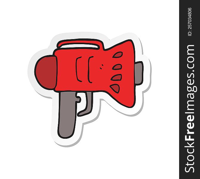 sticker of a cartoon loud hailer