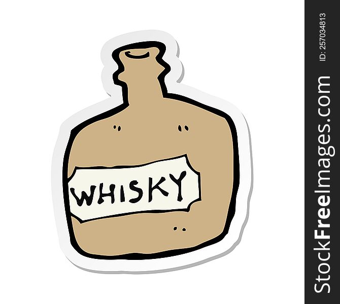 sticker of a cartoon whisky jar