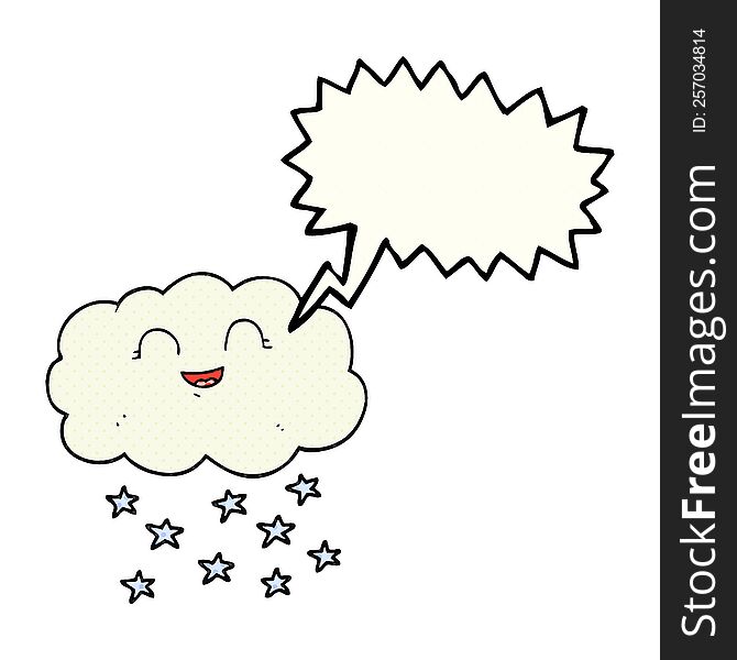 freehand drawn comic book speech bubble cartoon cloud snowing