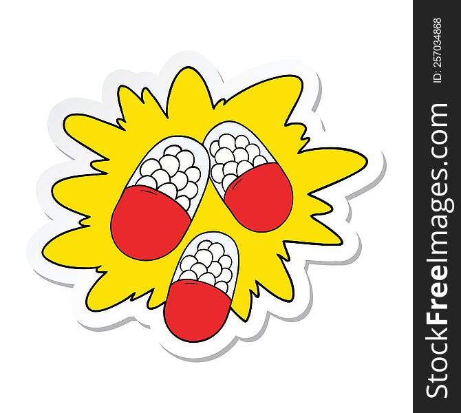 Sticker Of A Cartoon Powerful Pills