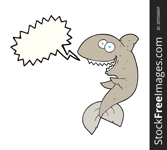 Speech Bubble Cartoon Shark