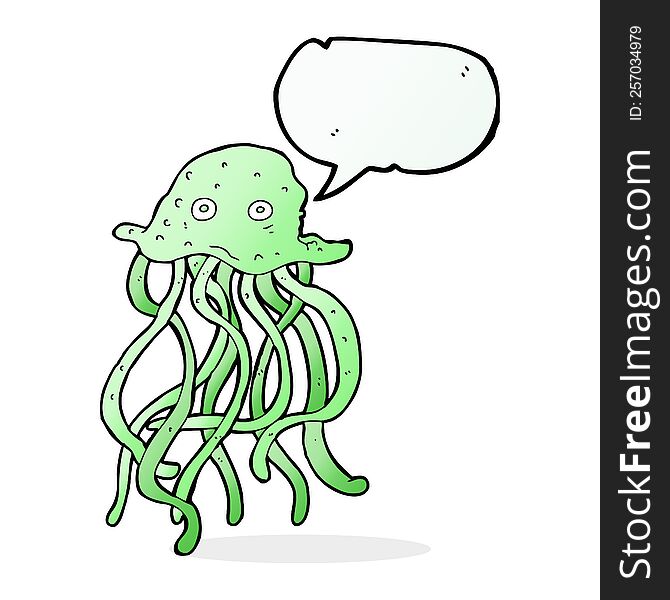 Cartoon Octopus With Speech Bubble