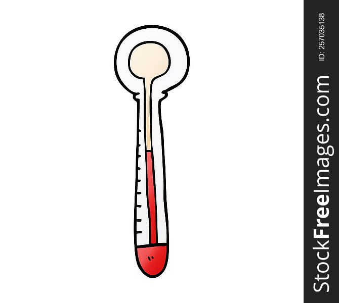 cartoon doodle hot thermometer