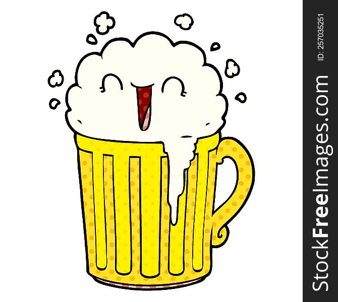 happy cartoon mug of beer. happy cartoon mug of beer