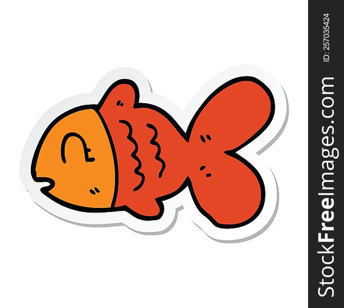 Sticker Of A Cartoon Fish