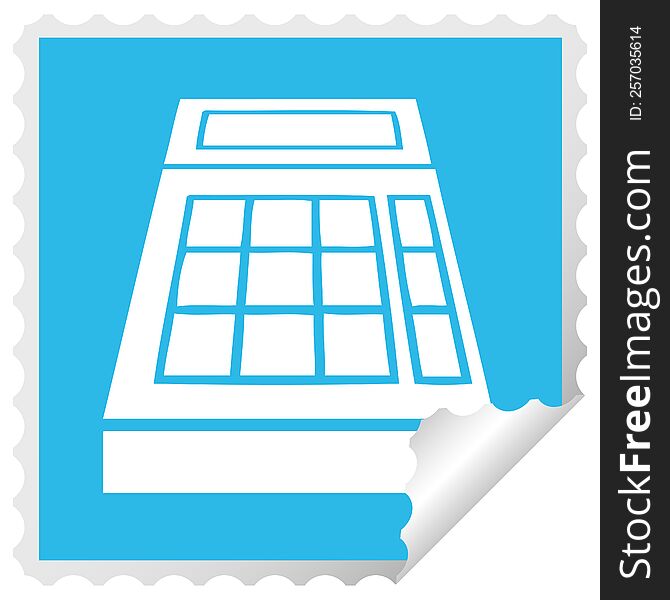 square peeling sticker cartoon school calculator