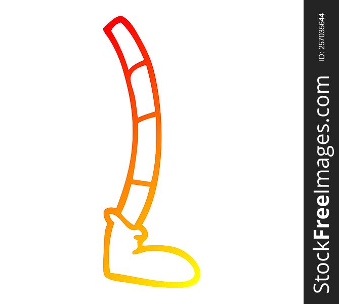 warm gradient line drawing of a cartoon retro leg