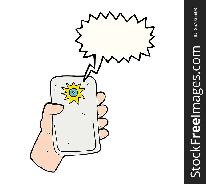 freehand drawn speech bubble cartoon camera taking photo