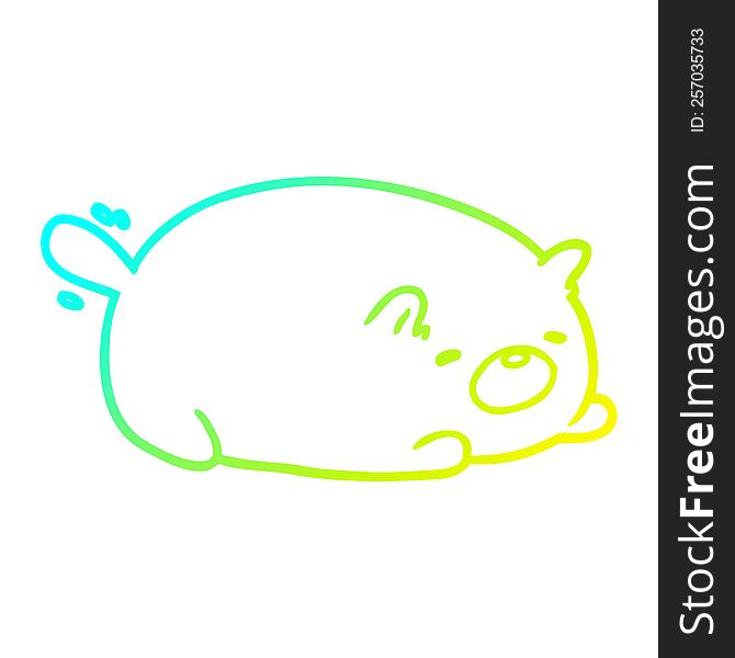 Cold Gradient Line Drawing Cute Cat