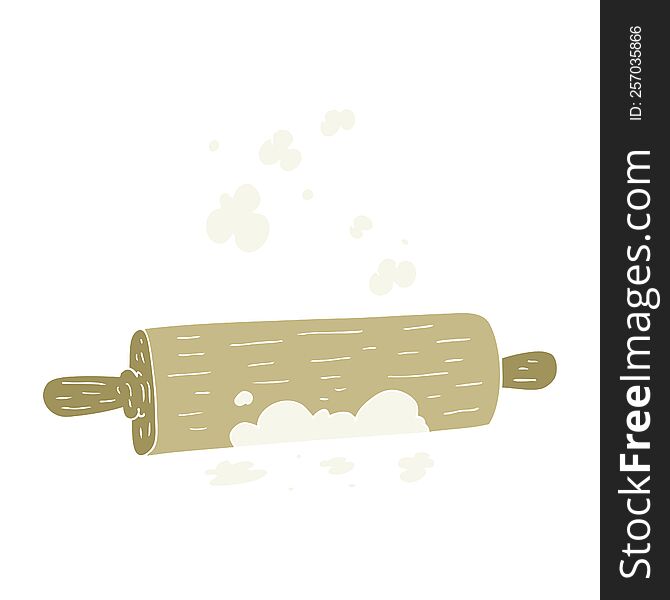 flat color illustration of rolling pin. flat color illustration of rolling pin