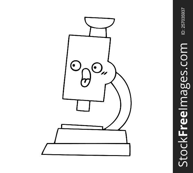 Line Drawing Cartoon Microscope