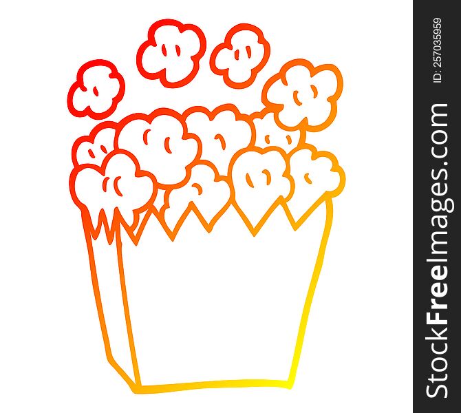 Warm Gradient Line Drawing Cartoon Cinema Popcorn