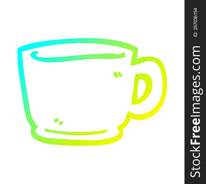 cold gradient line drawing cartoon tea cup